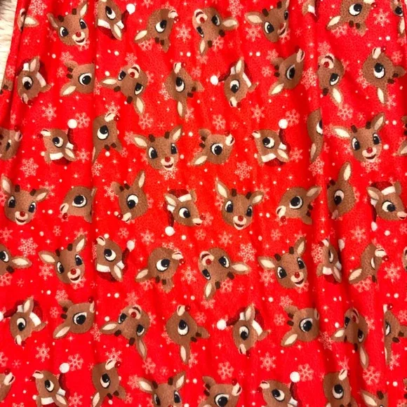 Red Christmas Pajama Nightgown with Rudolph - Picture 6 of 7
